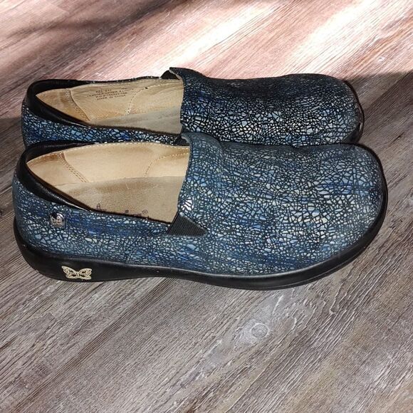 Alegria Keli Professional Shoe Women's Size 39 Blue Crackle Pop Print Black Sole - Picture 5 of 8